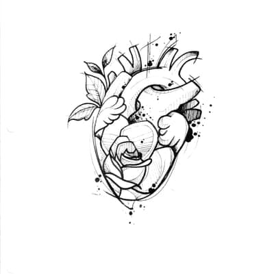 Heart flash tattoo design 2 - Laurel MD